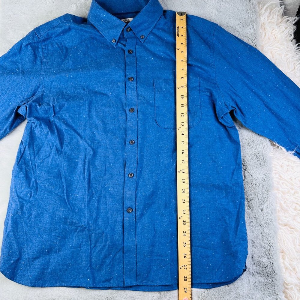 Jos A Bank Shirt Mens XL Stretch Tailored Fit Button Down Blue Speckled Casual - Picture 3 of 11